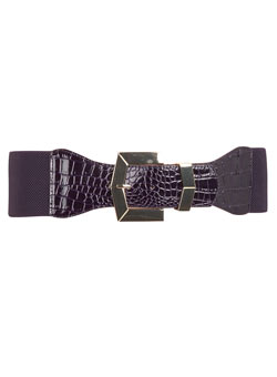 Purple buckle croc belt