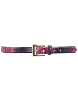 Purple chunky buckle snake belt