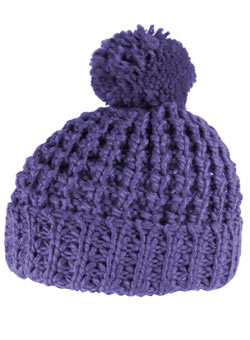 Dorothy Perkins Purple chunky pom pom beanie