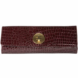 Purple croc long clutch
