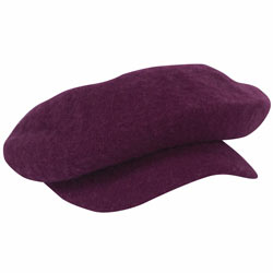 Purple felt bakerboy hat