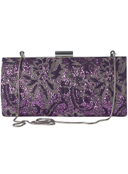 Dorothy Perkins Purple lace clutch