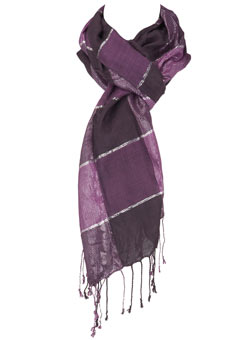 Dorothy Perkins Purple large mono check scarf