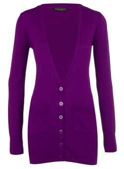 Purple long-line cardigan