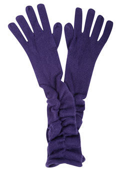 Dorothy Perkins Purple long ruched gloves