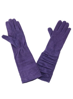 Dorothy Perkins Purple long suede gloves