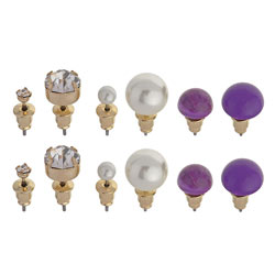 Dorothy Perkins Purple mixed size stud pack