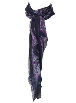Dorothy Perkins Purple paisley chiffon scarf