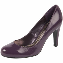 Purple patent crocodile shoes