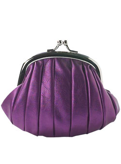Dorothy Perkins Purple pleat frame purse