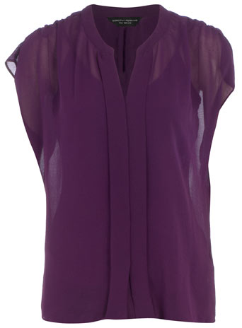 Purple pleat front blouse DP05227272