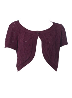 Dorothy Perkins Purple pointelle shrug