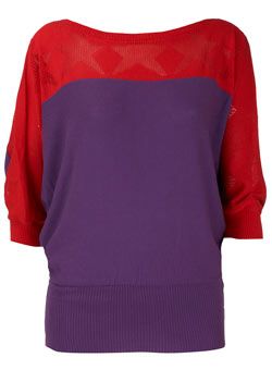 Purple/red batwing jumper