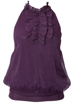Purple ruffle halter top