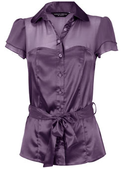Purple satin corset top