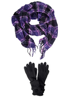 Dorothy Perkins Purple scarf and glove set