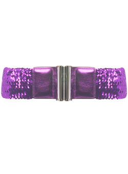 Purple sequin elastic belt