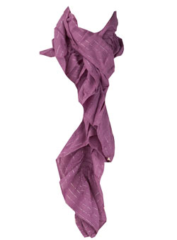 Purple skinny ruched scarf