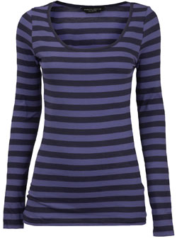 Dorothy Perkins Purple stripe scoop top