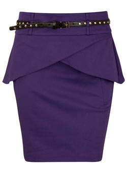 Dorothy Perkins Purple stud belted skirt