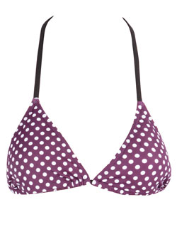Purple/white spot triangle top
