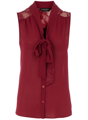 Dorothy Perkins Raspberry lace yoke blouse DP05311916