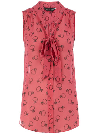 Dorothy Perkins Raspberry ring print blouse DP05308300