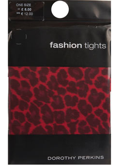 Red animal print tights