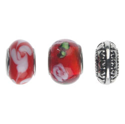 Red charm beads