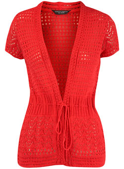 Dorothy Perkins Red drawstring cardigan
