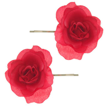 Dorothy Perkins Red fabric rose hair slides