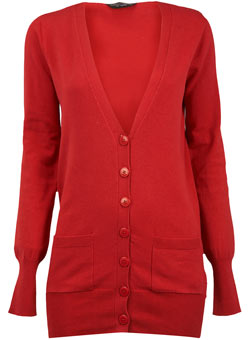 Dorothy Perkins Red longline cardigan