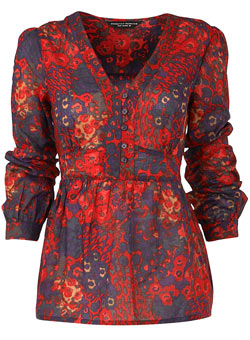Dorothy Perkins Red print v-neck top