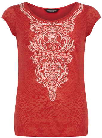 Dorothy Perkins Red puff print t-shirt DP56297203