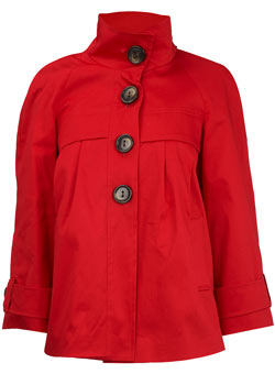 Red short trench coat