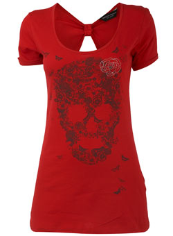 Dorothy Perkins Red skull motif t-shirt