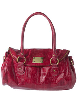Dorothy Perkins Red zip croc bag
