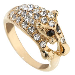 Dorothy Perkins Rhinestone Leopard Ring
