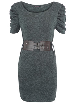 Dorothy Perkins Rise grey wool belted tunic
