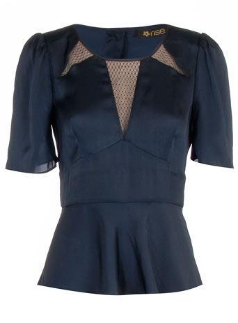 Dorothy Perkins Rise navy satin blouse DP51000303