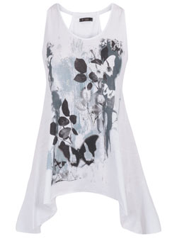 Dorothy Perkins Rise white butterfly top