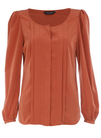Dorothy Perkins Rust pleat front blouse DP05235423