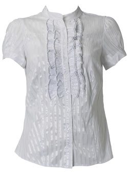 Dorothy Perkins Satin stripe double ruffle top