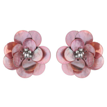 Shell layered flower studs