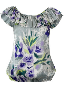Dorothy Perkins Silk satin flower print top