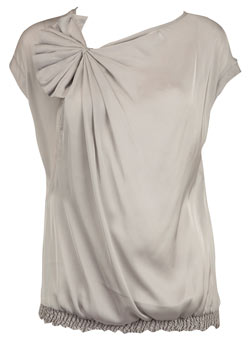 Dorothy Perkins Silver asymmetric fan neck top