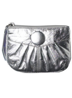 Dorothy Perkins Silver leather button purse