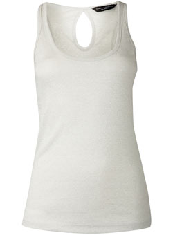 Dorothy Perkins Silver lurex vest