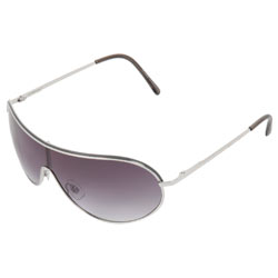 Silver metal visor sunglasses