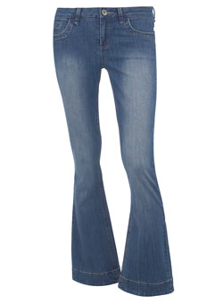 Dorothy Perkins Silver Stitch mid rinse skinny flare jeans